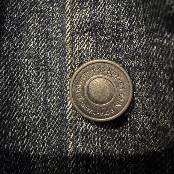 All Saints Cropped and Fitted Dark Denim Jacket - Size Large - Picture 2 of 4